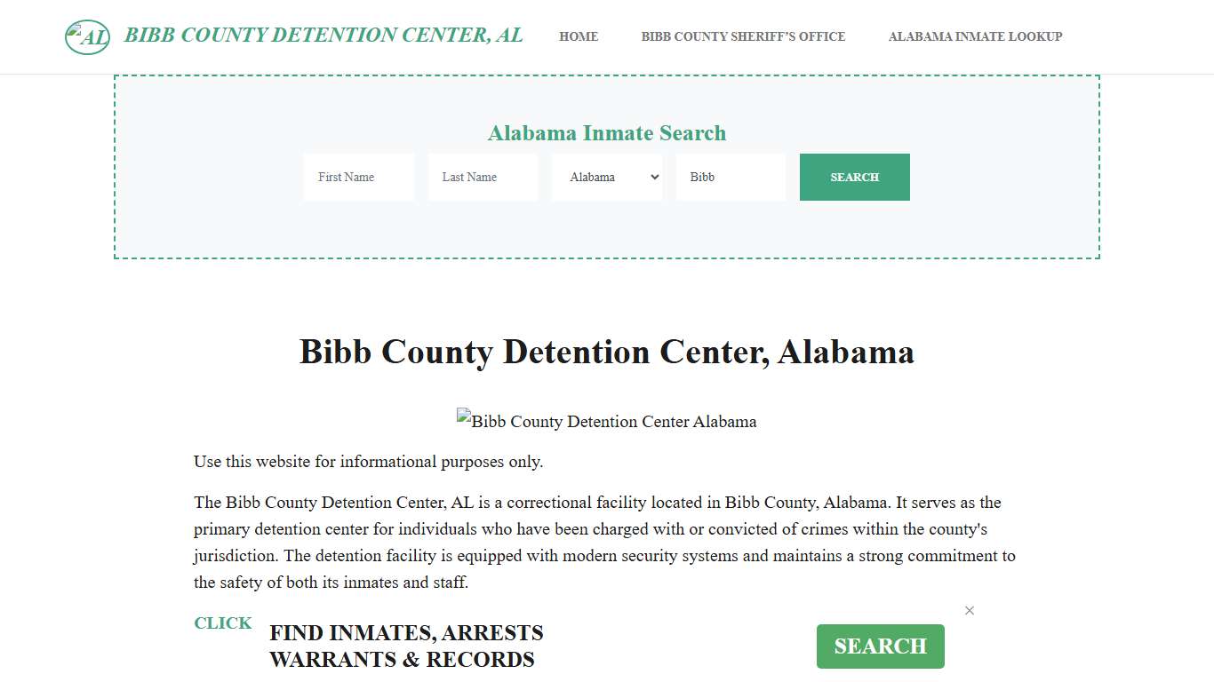 Bibb County Detention Center, AL Inmate Roster, Offender Search
